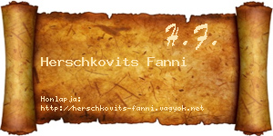 Herschkovits Fanni névjegykártya